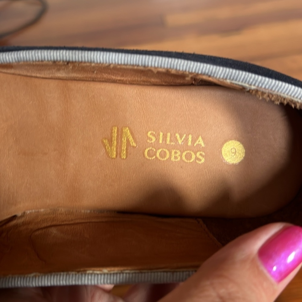 Silvia Cobos Suede Leather Navy Gray Tassel Loafers for Women Multiple Sizes - Picture 7 of 12